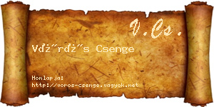 Vörös Csenge névjegykártya